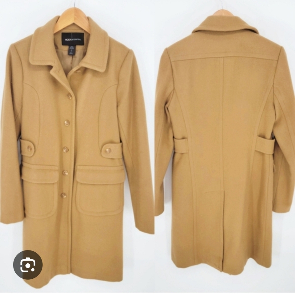 Moda International Women's Camel Trench Coat